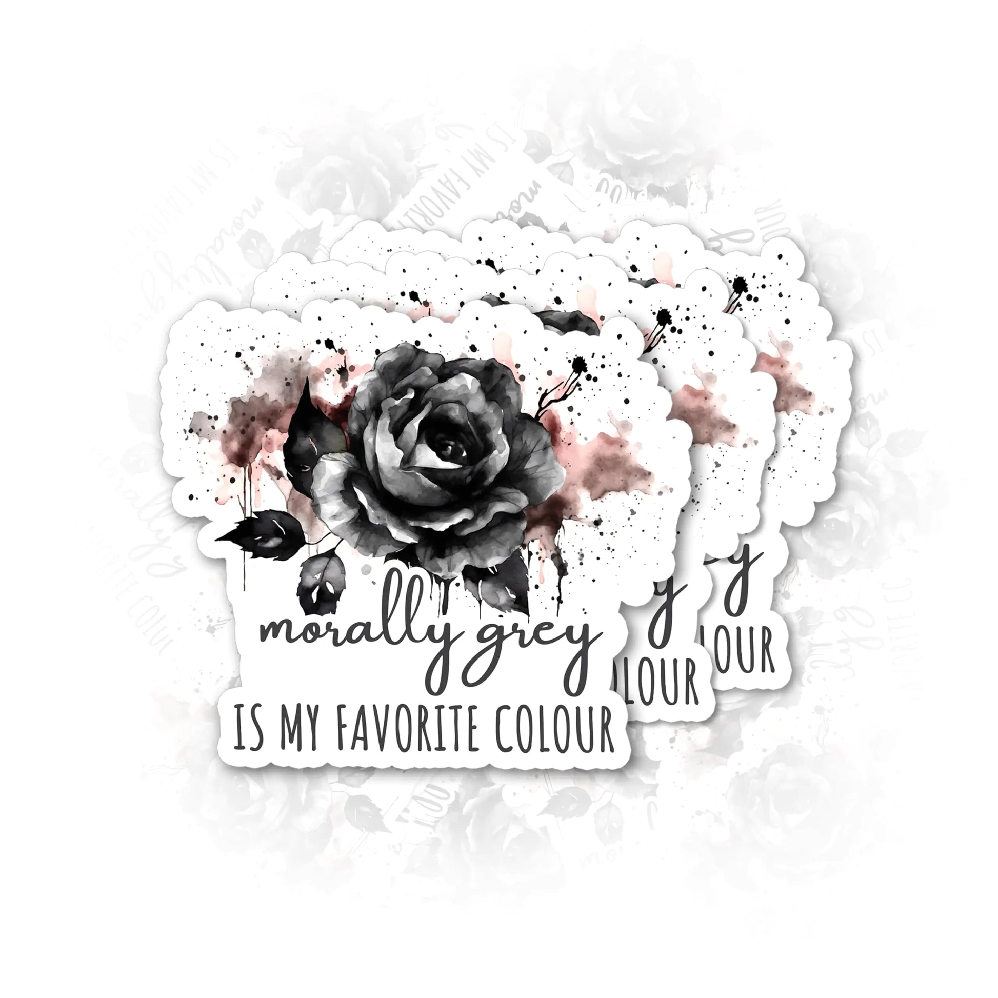 Set 3Pcs Morally Grey is My Favourite Color Sticker Rose Sticker Book Lover Sticker Bookish Sticker Booktok Sticker Water Assitant Die-Cut Vinyl Decals for Laptop Phone Water Bottles (2 Inches) - Chilazexpress Ltd