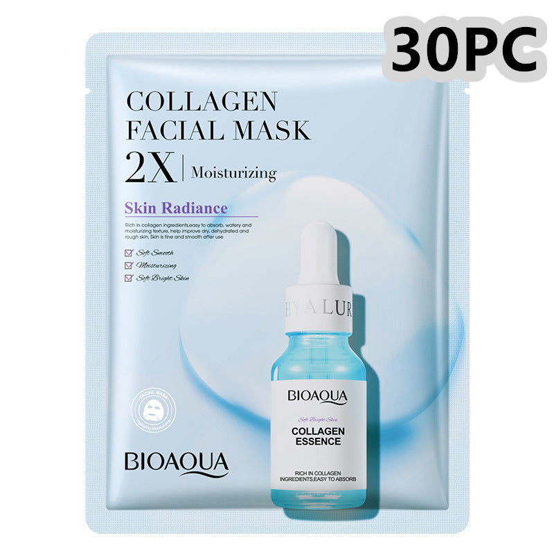 Collagen Face Mask Moisturizing Firming Face Sheet Mask Hyaluronic Acid Facial Masks Beauty Skin Care Gel Skin Care - Chilazexpress Ltd