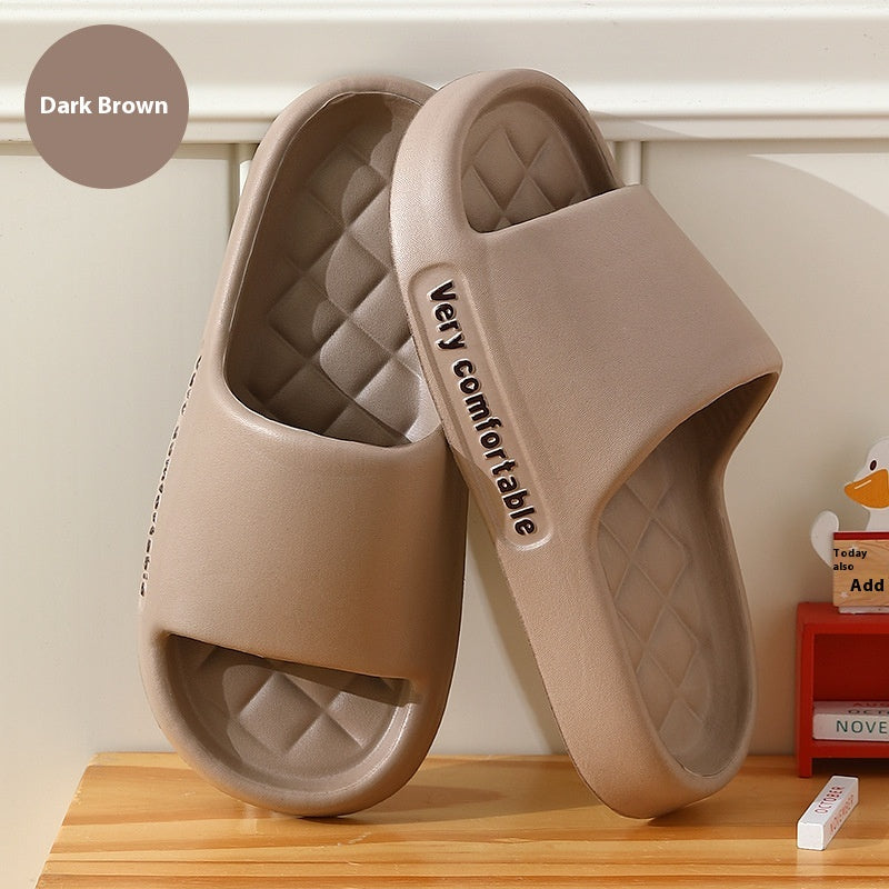 Summer Rhombus Slipper Indoor House Shoes For Men Women Couples Solid Color Non-slip Bathroom Slippers - Chilazexpress Ltd