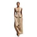 V-neck Sleeveless Tank Top And Casual Long Pants Set For Women - Chilazexpress Ltd