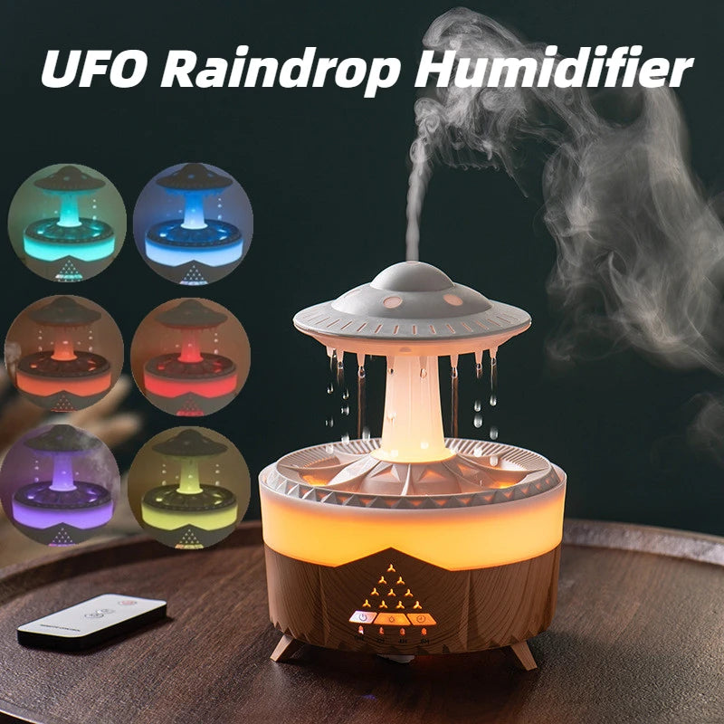 Flame Air Humidifier Essential Oil Diffuser 3D RGB Mist Decor Light Home  Bedroom
