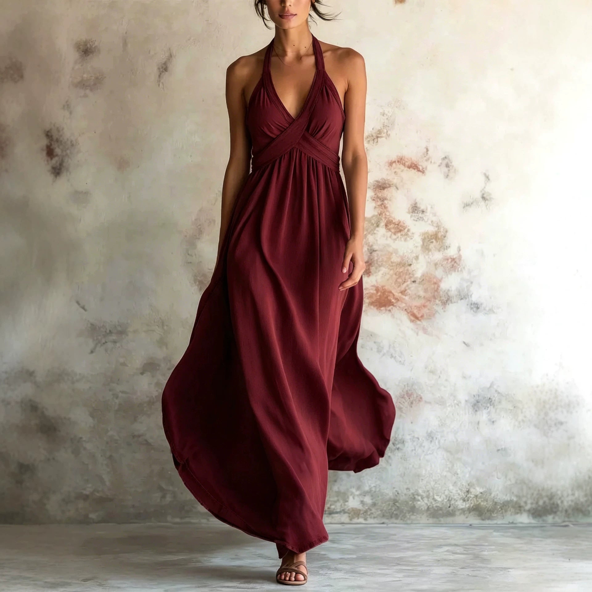 Sleeveless Flared Maxi Dress