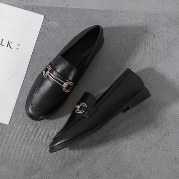 Small Leather Shoes For Women British Women's Shoes Slip-on - Chilazexpress Ltd