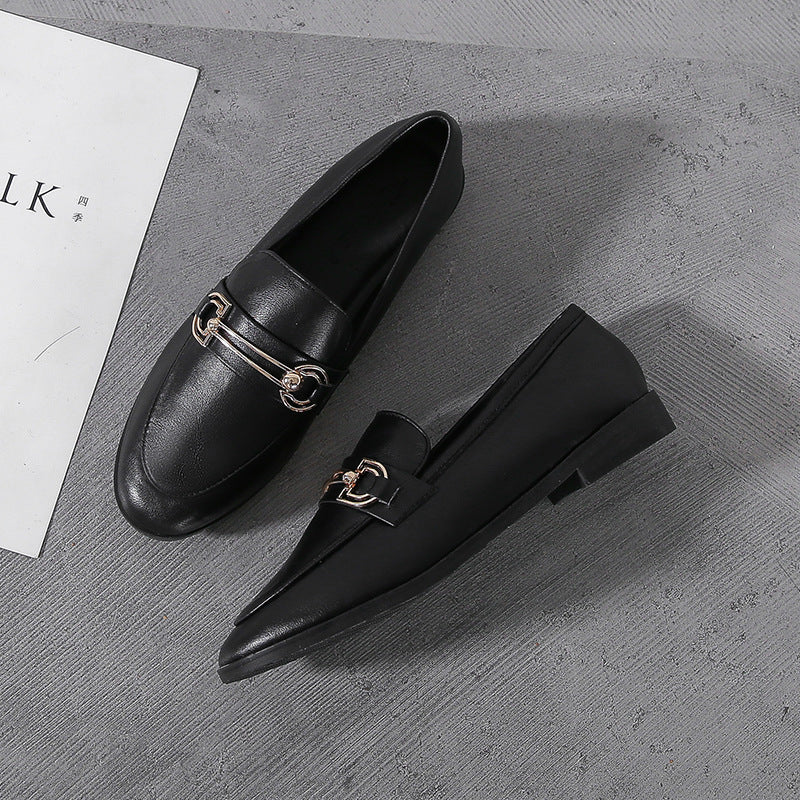 Small Leather Shoes For Women British Women's Shoes Slip-on - Chilazexpress Ltd