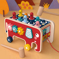 Montessori Toddlers Kids Wooden Pounding Bench Animal Bus Toys Early Educational Set Gifts For Children Toy Musical Instrument - Chilazexpress Ltd