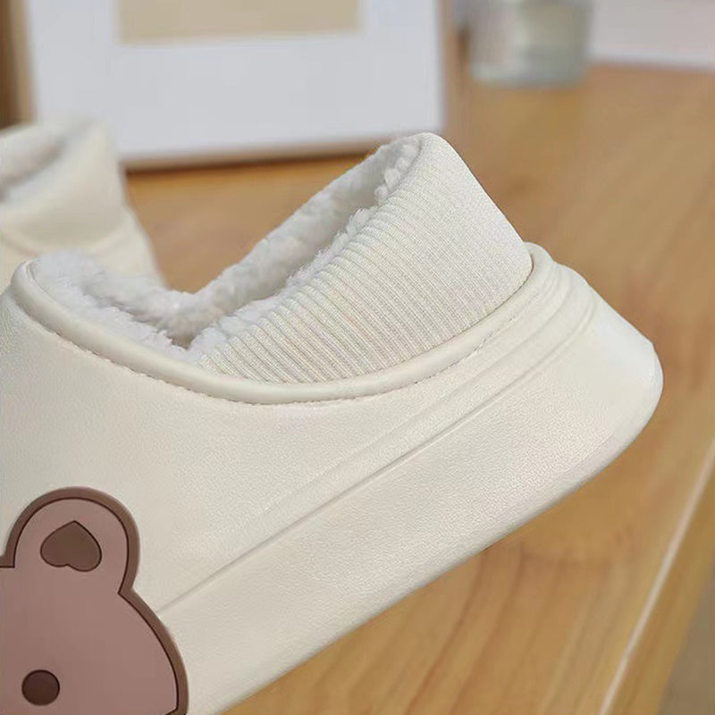 Bear Fluffy Slippers Winter House Shoes For Women - Chilazexpress Ltd