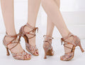 Mesh Studded Diamond Latin Dance Shoes For Women - Chilazexpress Ltd