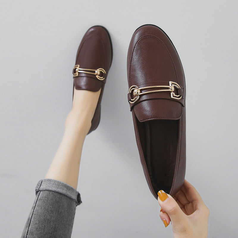 Small Leather Shoes For Women British Women's Shoes Slip-on - Chilazexpress Ltd