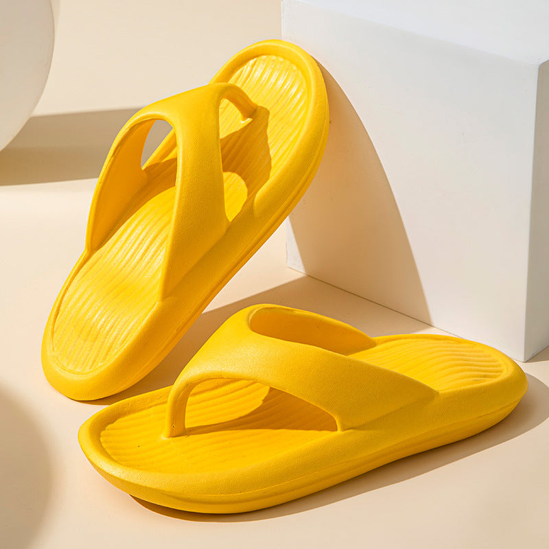 Solid Color Striped Texture Flip-Flops Slippers For Women Men Non-slip Wear-resistant House Shoes Summer Outdoor Beach Shoes Couple - Chilazexpress Ltd