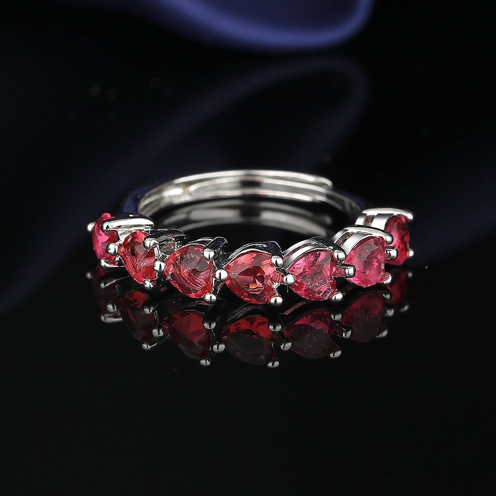 Affectionate Colorful Diamond Super-Shiny Zircon Heart-Shaped Ring For Women