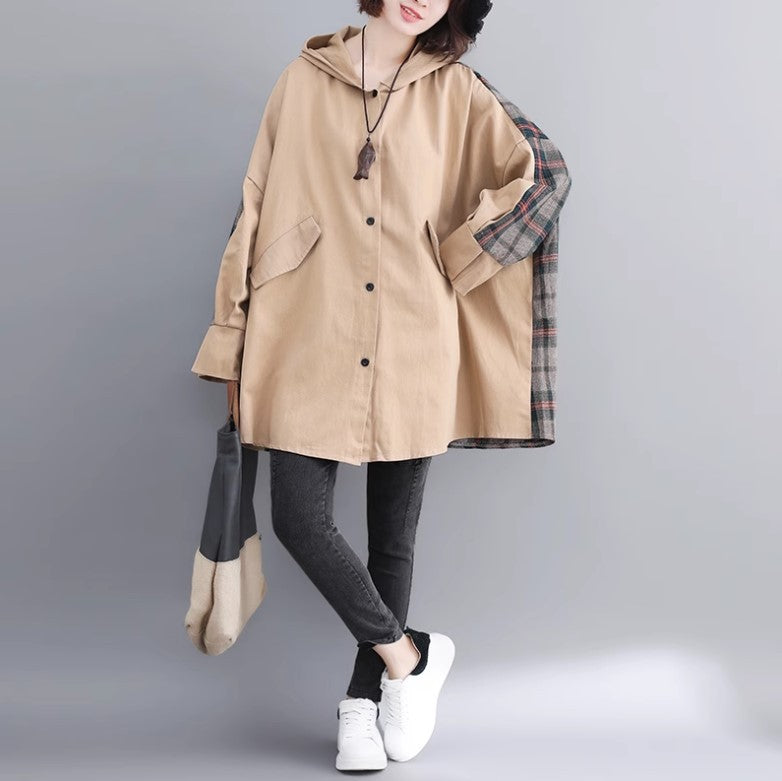 Mid-length Autumn And Winter Hooded Coat For Women