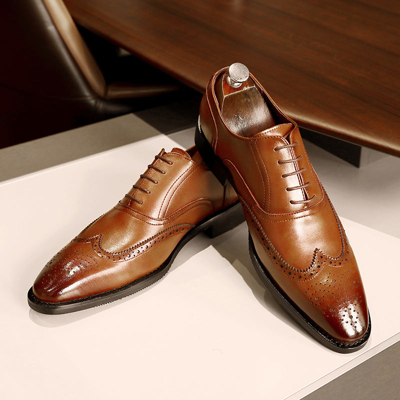 Men's Leather Shoes Shoes Rubber Sole Leather Shoes Oxford Shoes - Chilazexpress Ltd