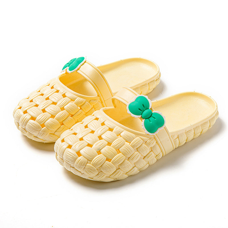 Baotou Slippers With Bow Braid Design Fashion Summer Beach Shoes Cute Dormitory Home Slippers For Women Students - Chilazexpress Ltd