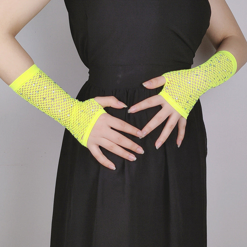Fishing Net Hot Drill Finger Lace Gloves Clothing Accessories - Chilazexpress Ltd