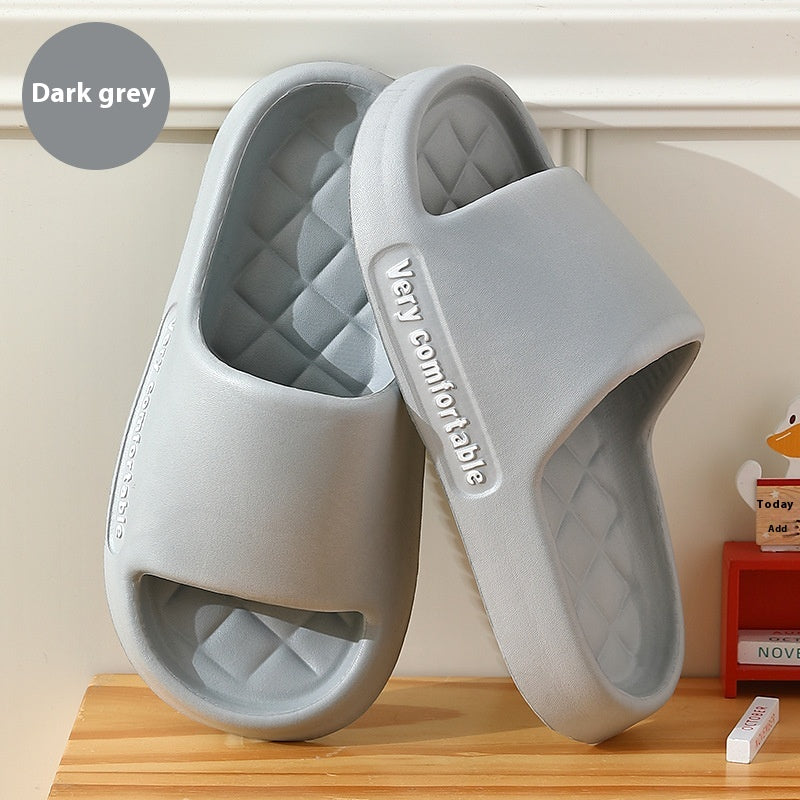 Summer Rhombus Slipper Indoor House Shoes For Men Women Couples Solid Color Non-slip Bathroom Slippers - Chilazexpress Ltd