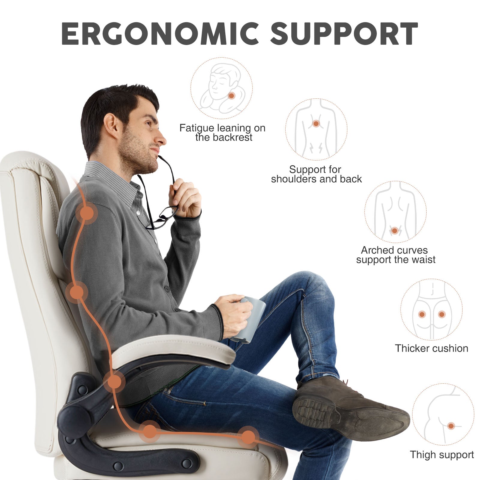 PU Leather Office Chair - Chilazexpress Ltd