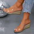 Summer Transparent Wedges Sandals Outdoor Fashion High Heel Slippers Thick Bottom Fish Mouth Shoes For Women - Chilazexpress Ltd