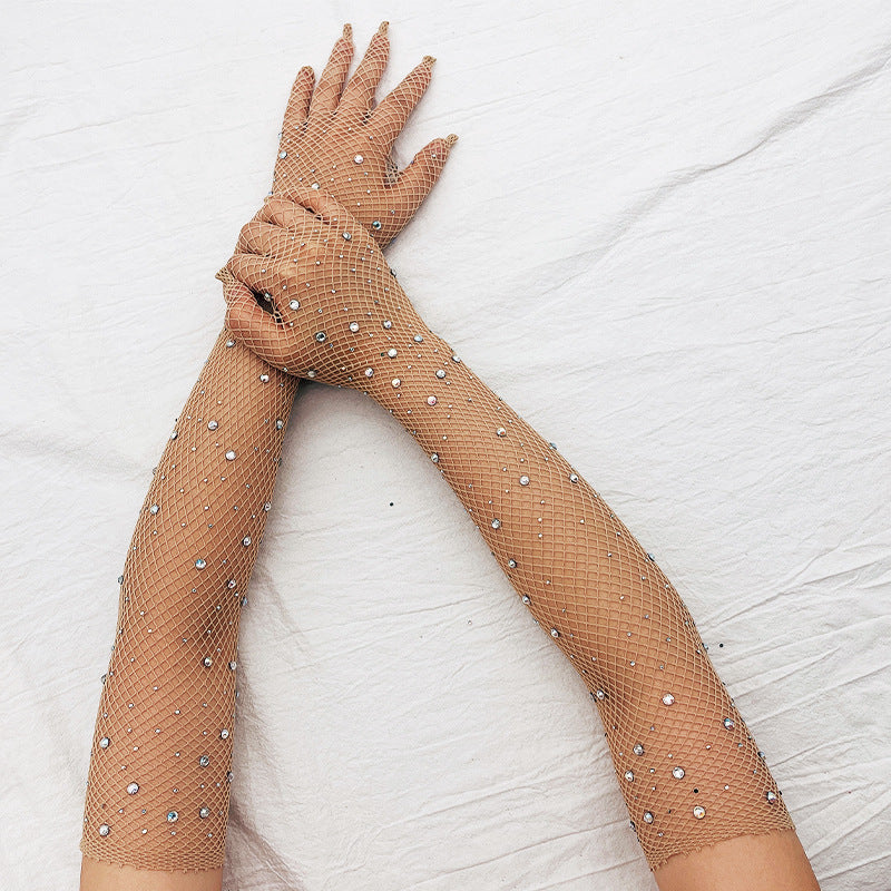 Fishing Net Hot Drill Finger Lace Gloves Clothing Accessories - Chilazexpress Ltd