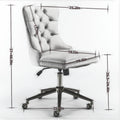 Velvet Fabric Tufted Button Home Office Chair, Adjustable Office Chair Swivel Office Chair - Chilazexpress Ltd