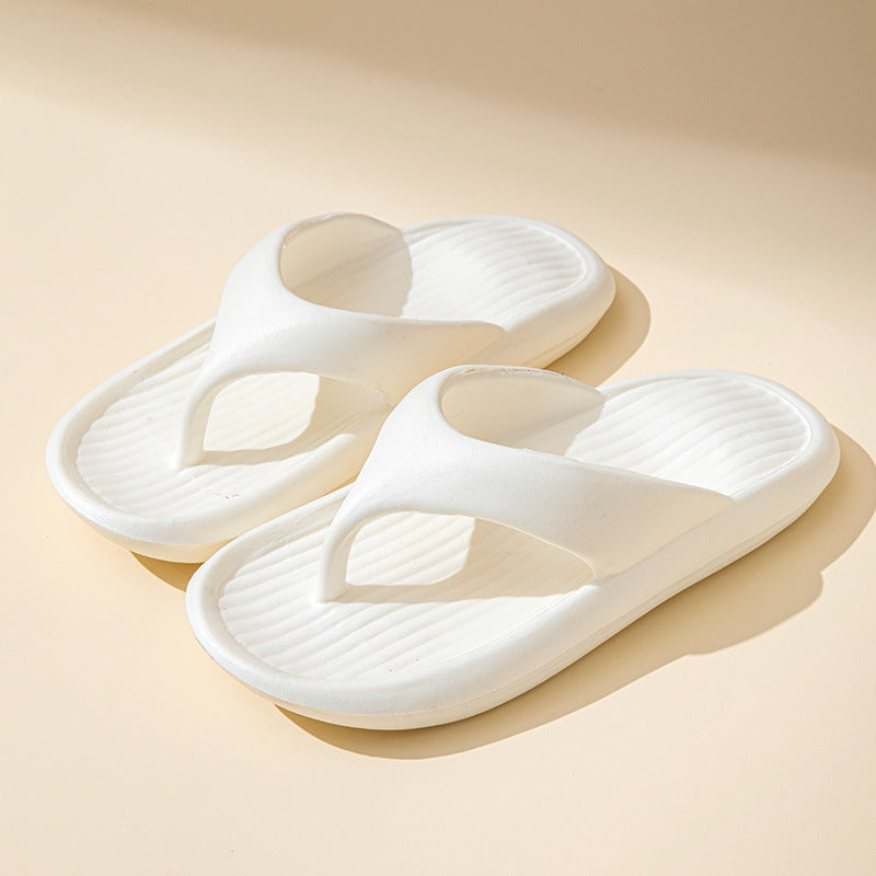 Solid Color Striped Texture Flip-Flops Slippers For Women Men Non-slip Wear-resistant House Shoes Summer Outdoor Beach Shoes Couple - Chilazexpress Ltd