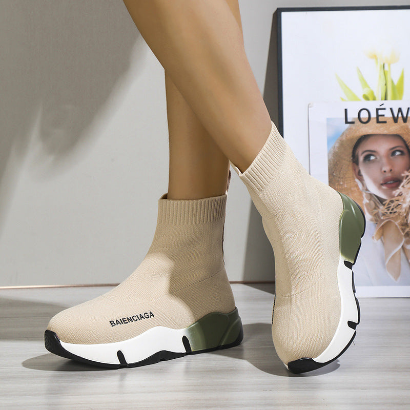 Black Sock Boots For Women Platform Shoes - Chilazexpress Ltd