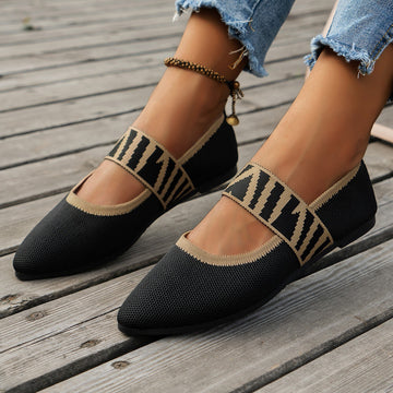 Striped Flats Shoes Fashion Casual Pointed Toe Loafers Lazy Shoes For Women - Chilazexpress Ltd