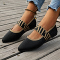 Striped Flats Shoes Fashion Casual Pointed Toe Loafers Lazy Shoes For Women - Chilazexpress Ltd