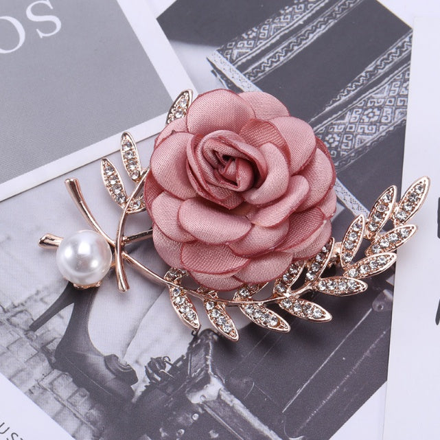 Fabric Flower Lady Temperamental Pin Sweater Coat Cardigan Women's Corsage Clothing Accessories - Chilazexpress Ltd