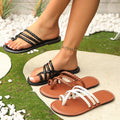 Summer Clip-toe Woven Sandals INS Fashion Beach Flat Slides Slippers Outdoor Roman Shoes For Women - Chilazexpress Ltd