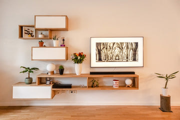 Minimalist Floating Walnut Wall Shelves