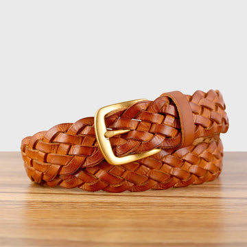 Vegetable-Tanned Leather Belt for Women