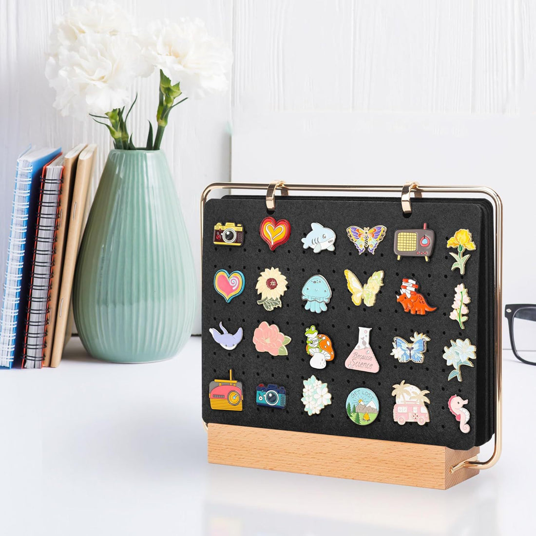 Wall-Mounted Felt Pin Display Rack