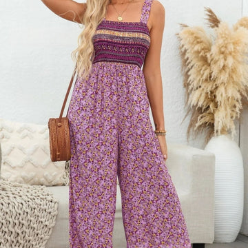 Bohemian Strap Print Jumpsuit