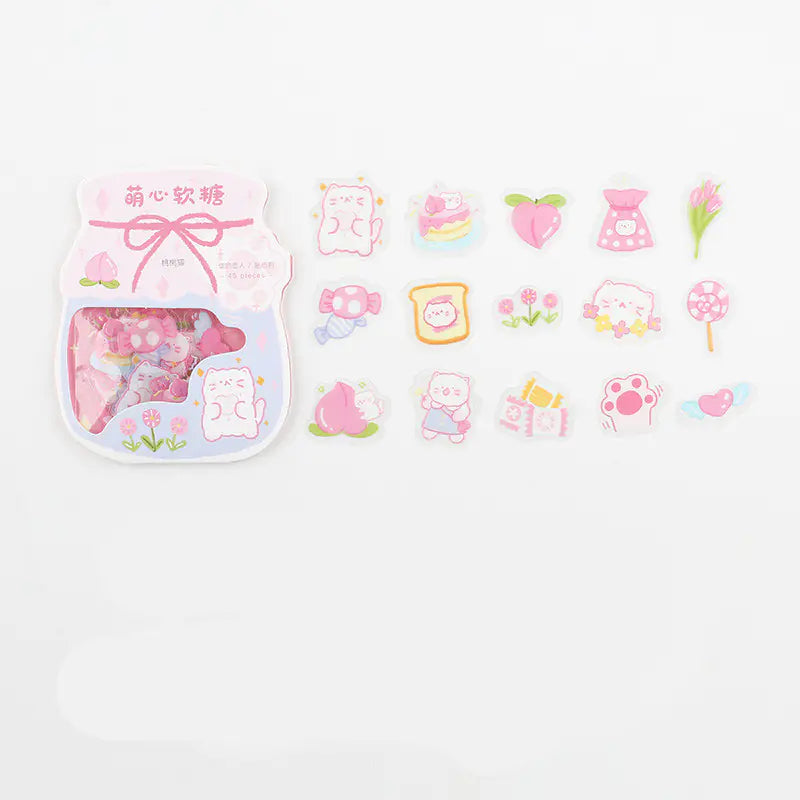 Cute Cartoon Animal & Fruit PVC Sticker Pack (45 pcs) - Chilazexpress Ltd