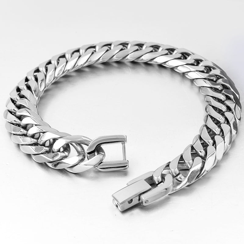 Chunky Cuban Chain Bracelet, Unique Black Chain Bracelet, Bracelet for Man, Men's Birthday Gift, Streetwear Bracelet, Unique Bracelet