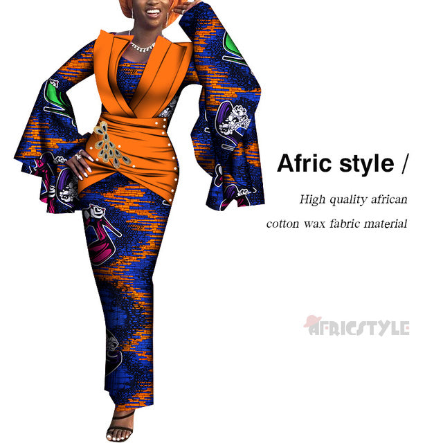 Women Summer African Fabric Print Dress