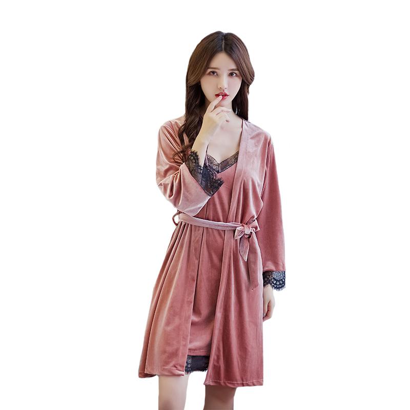 Source Fall SleepWear Lady 2 Piece Nightwear Nighty Home Clothes