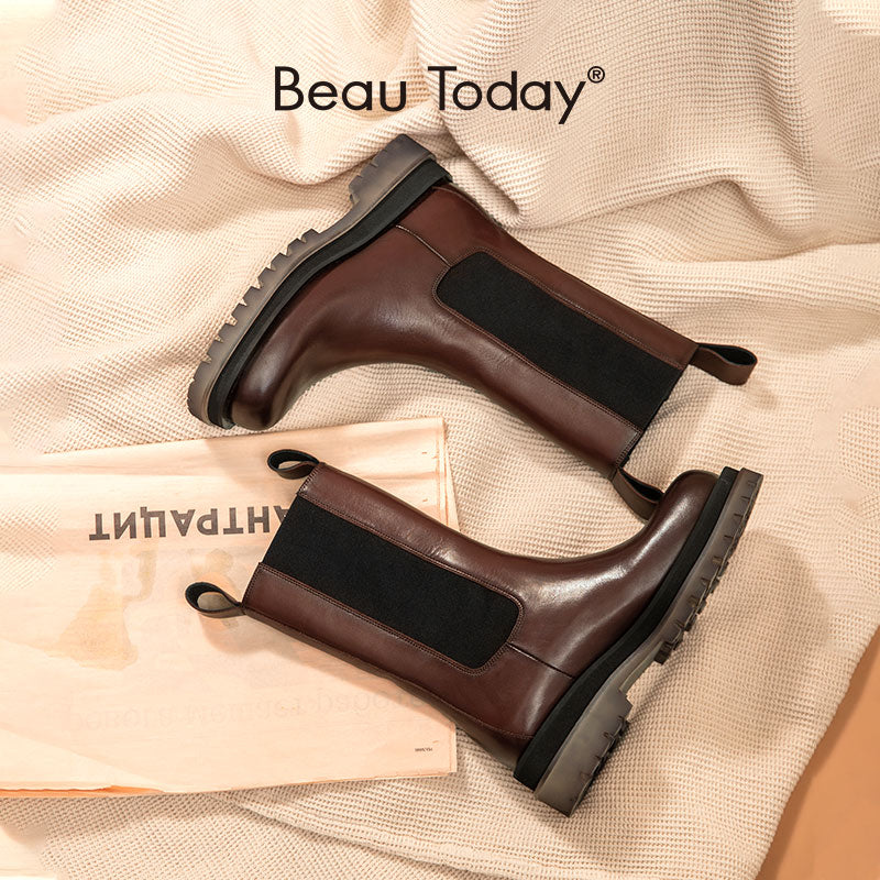 Women Chelsea Leather Boots Shoes