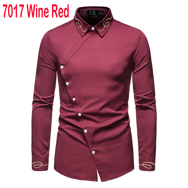 2022 Embroidery Men Casual Long Sleeve Shirts