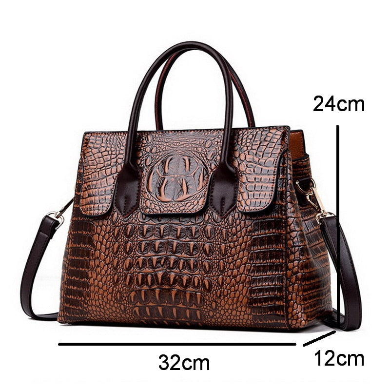 Crocodile Pattern Shoulder Bag