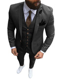 Men Suit Prom Tuxedo 3 Piece (jacket+vest+pant) Groom Wedding Suit For Men
