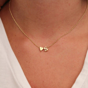 Tiny Heart Dainty Initial Choker Necklace