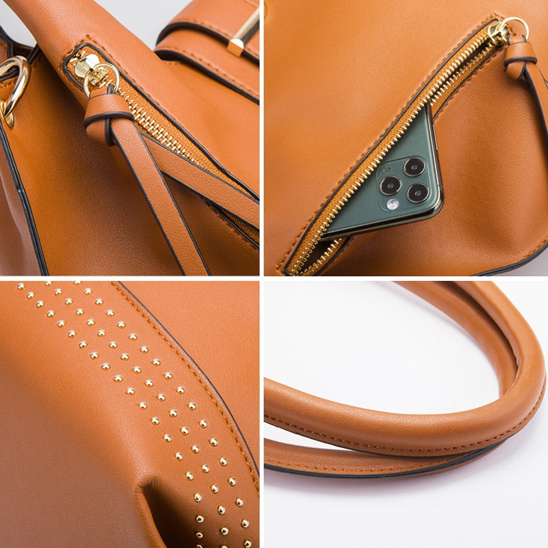 3 Pieces Set Luxury Designer PU Leather HandBag