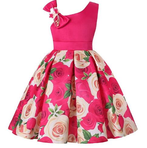 Baby Girl Princess Birthday Wedding Party  Dress With Bow