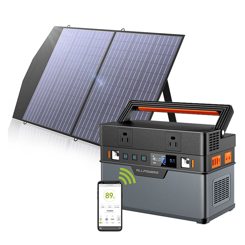 700W Portable Power Station 100W Foldable Solar Panel