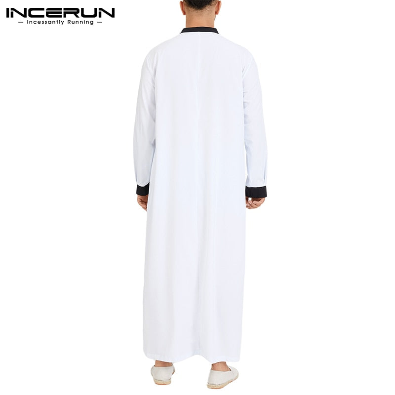 2022 Muslim Men Arabic Islamic Kaftan Robes
