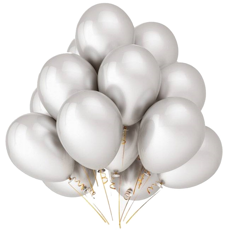 10/20/30pcs 10/12 inch Glossy Pearl Latex Birthday Party/ Wedding Colorful Balloons