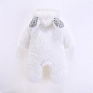 New Winter Warm Cotton Casual Newborn Hooded Romper