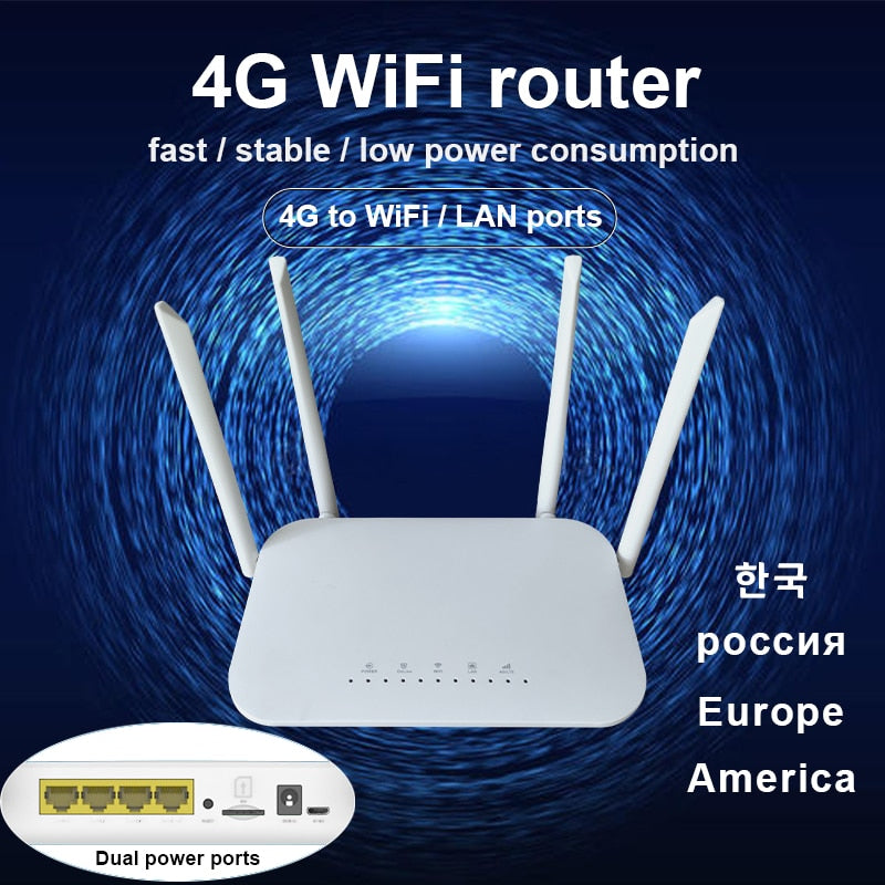 4G wifi router SIM card Hotspot WAN LAN wireless modem