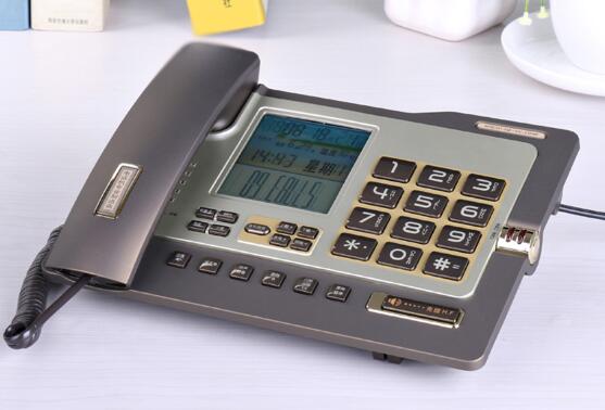 Office Home Corded Telephone Phone with Caller ID/Call Waiting, Speakerphone, Blacklist, Dual Interface Calculator &amp; Alarm Clock